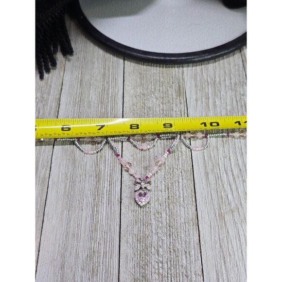 Unique Handcrafted 925 Sterling Silver Ruby Sweet Heart Inspired beaded Necklace - Picture 9 of 11